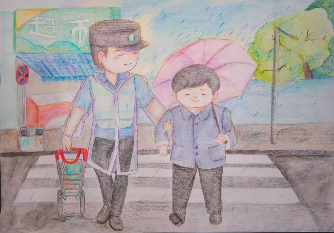 萌娃绘画心中最美警察-第5张