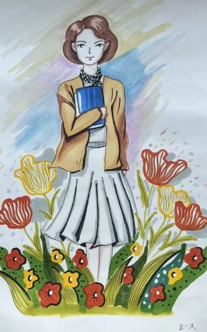 感恩教师节儿童画《老师 您辛苦了》