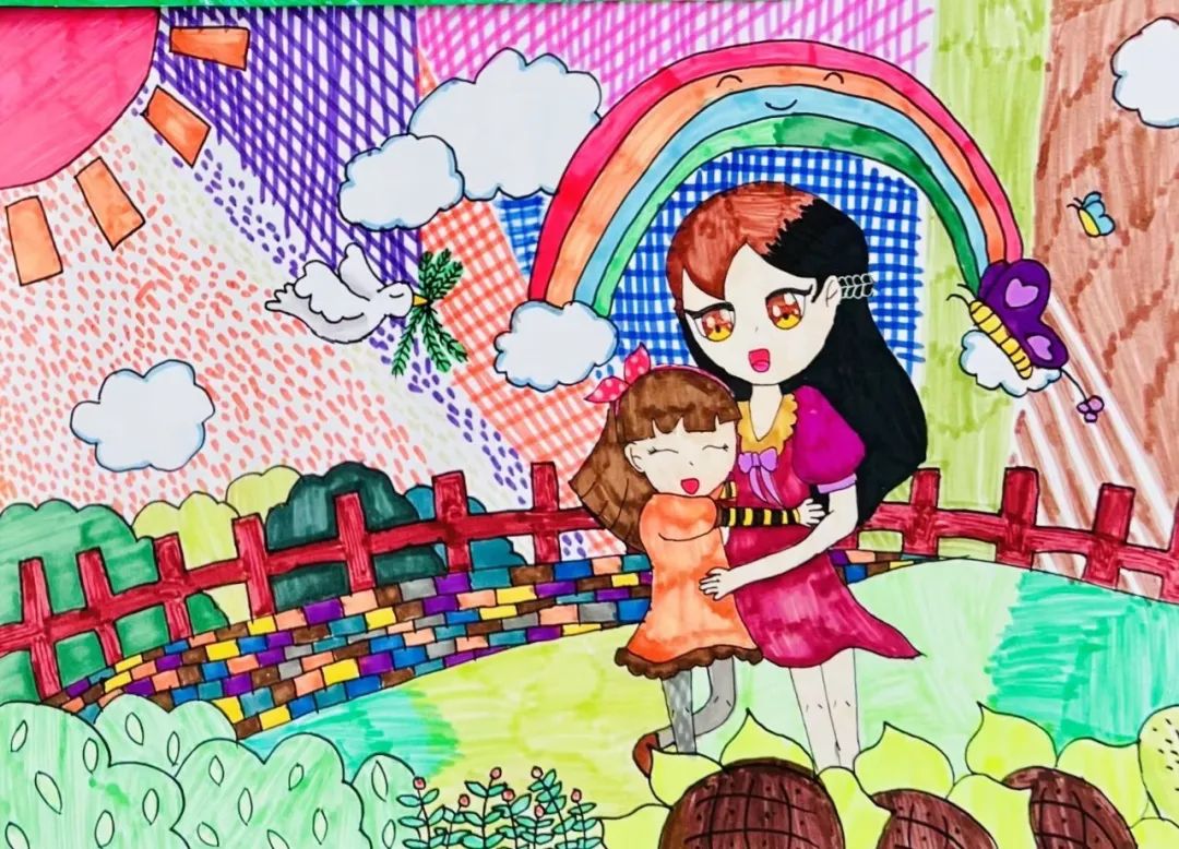 6张关于三八妇女节的儿童绘画作品