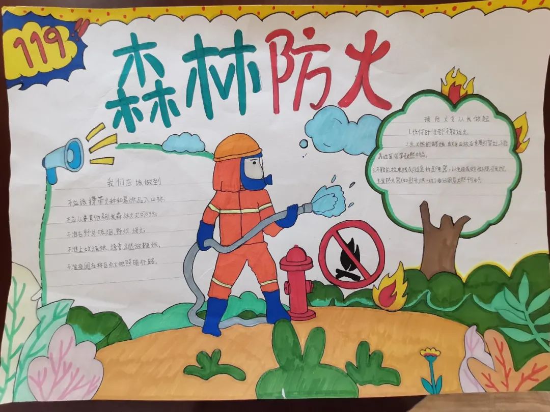 好看还好画的森林防火主题画