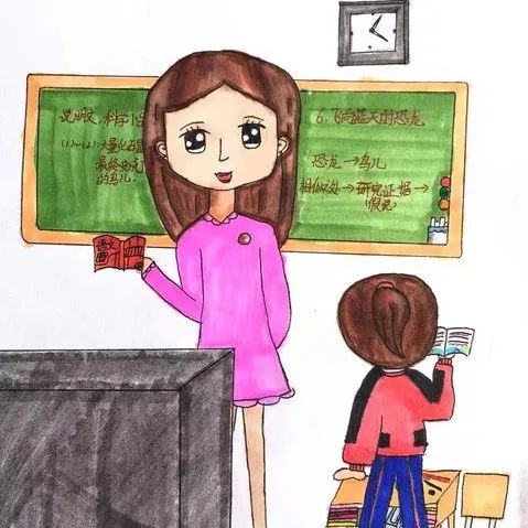 教师节绘画作品《我的语文老师》
