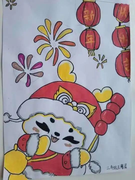 新年主题儿童画优秀作品