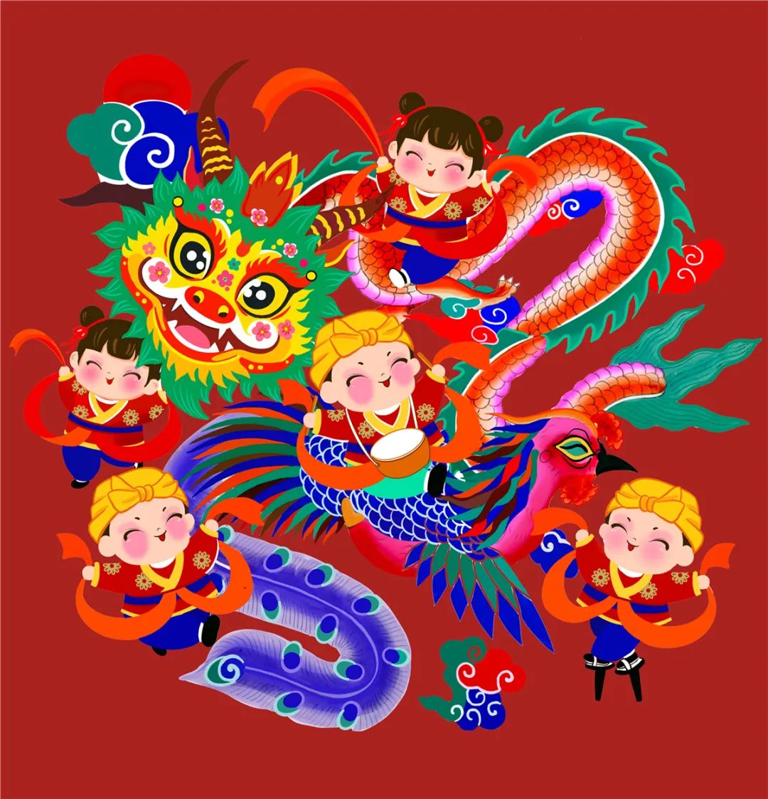 2024龙年新年中国年画