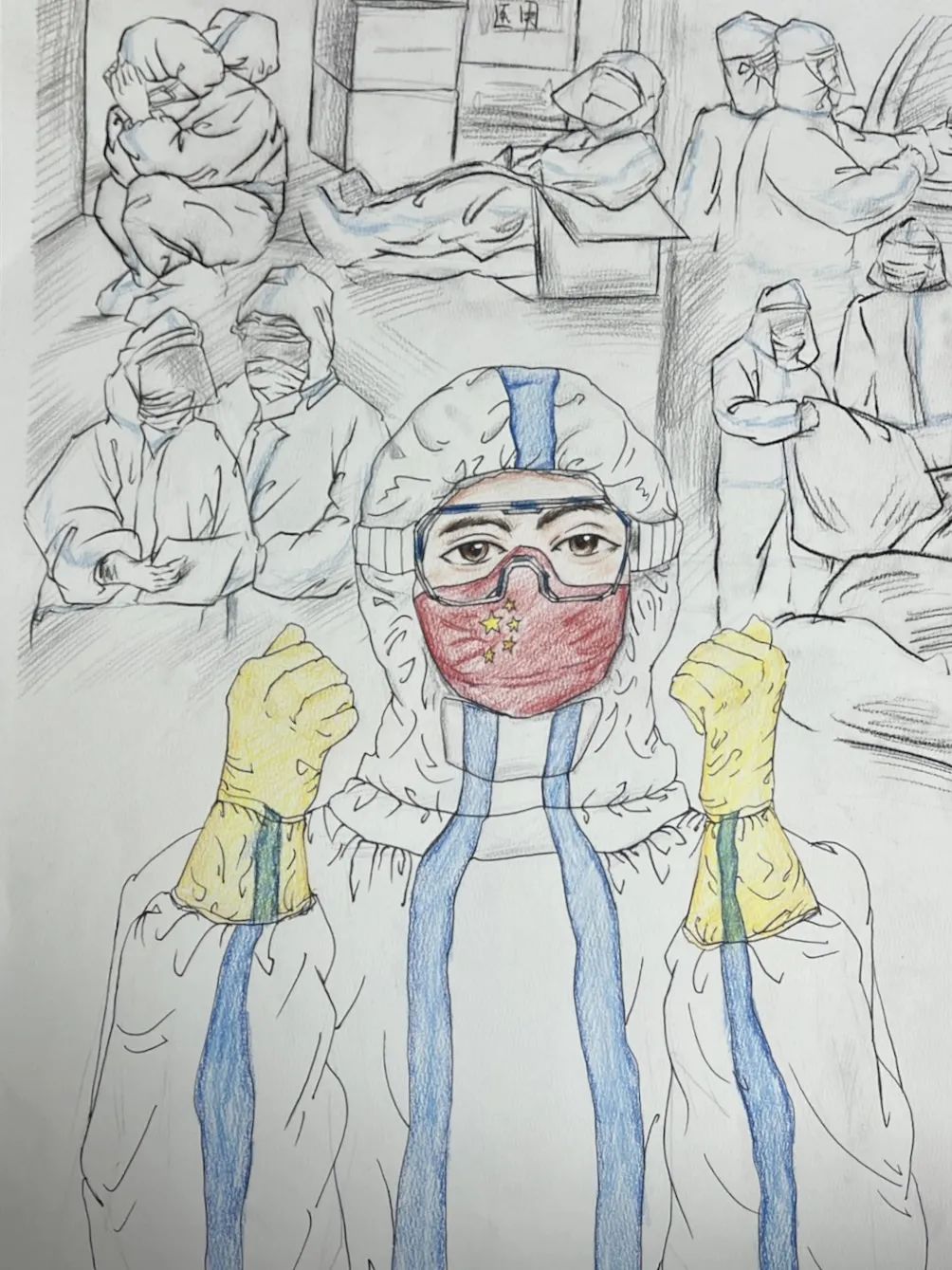 “是妈妈也是护士”国际护士节儿童画优秀作品-第6张