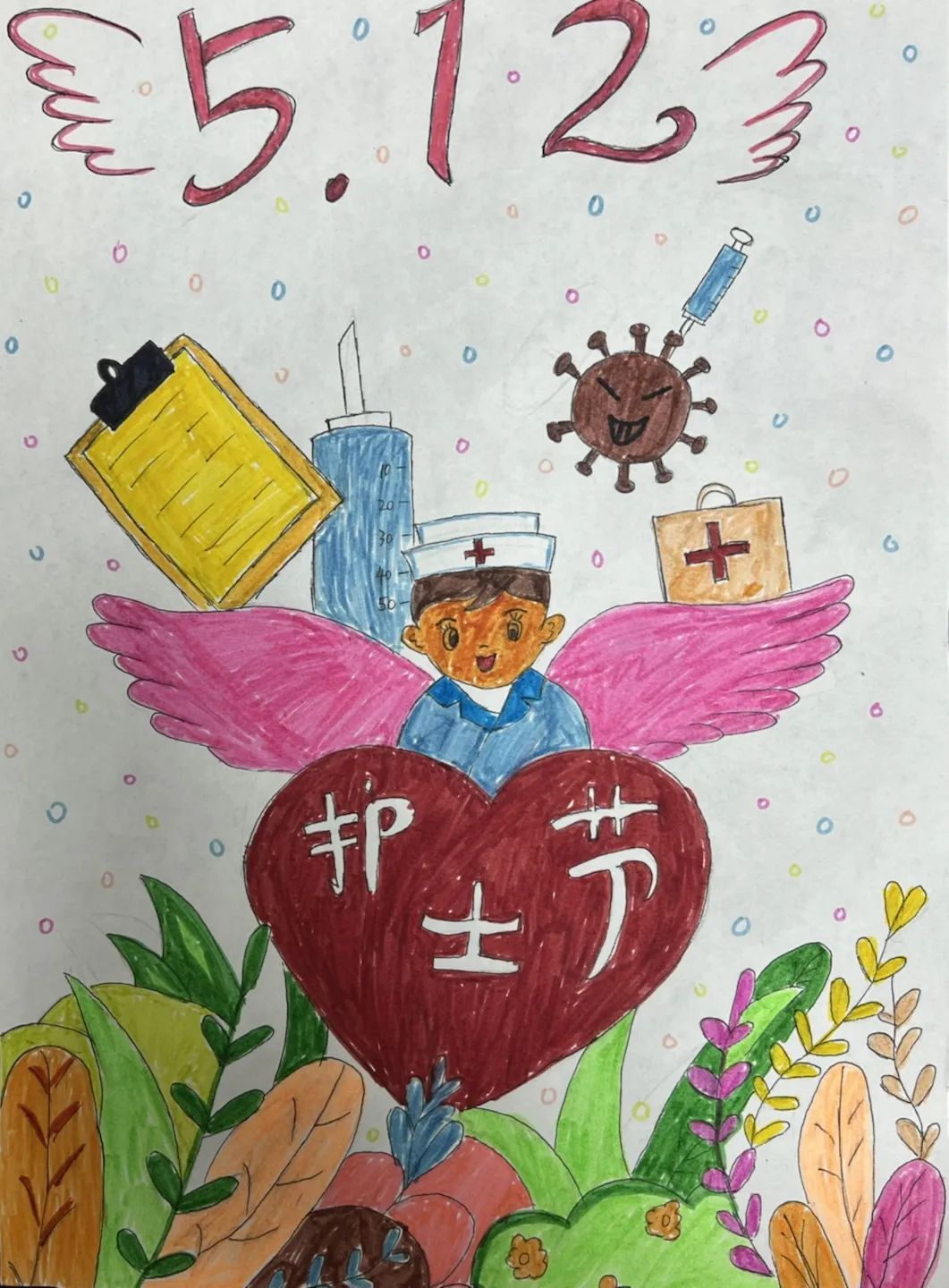 “国际护士节 致敬白衣天使”绘画作品-第3张