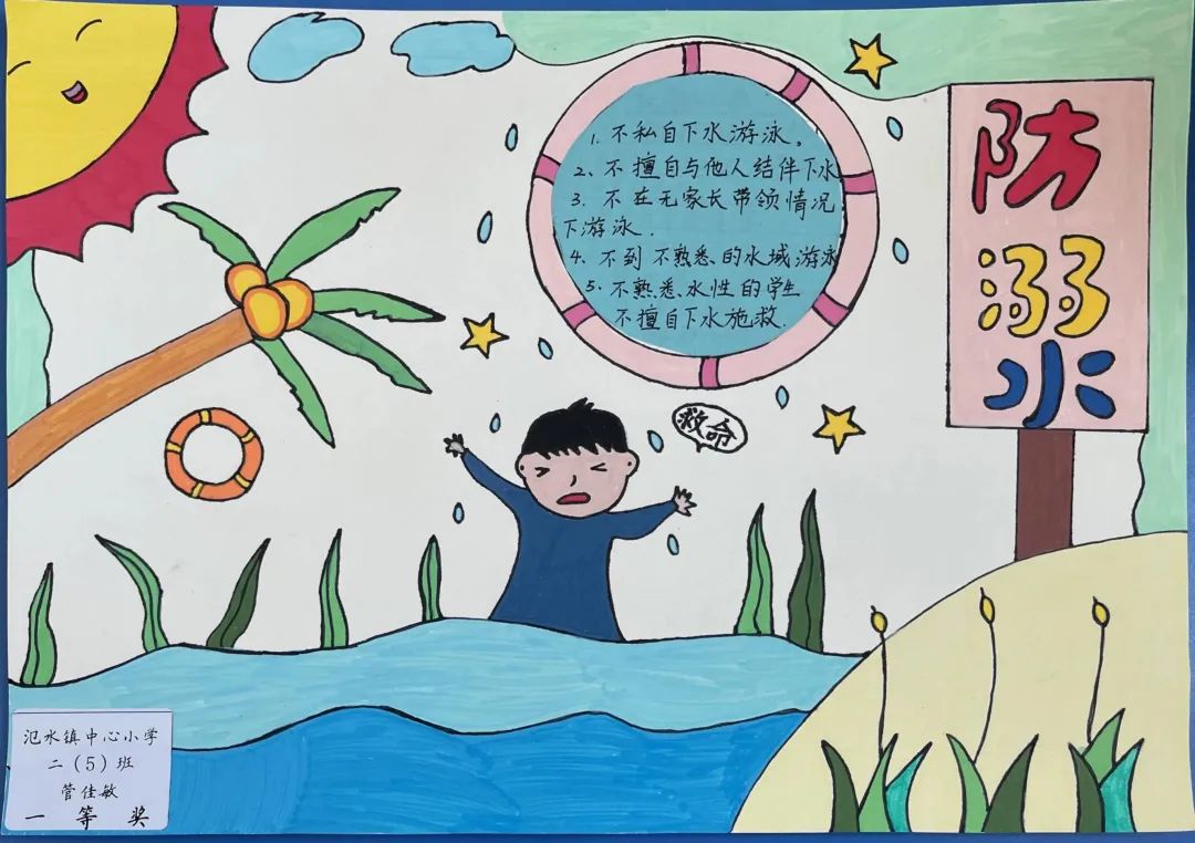 关爱学生 健康成长|防溺水安全知识绘画作品