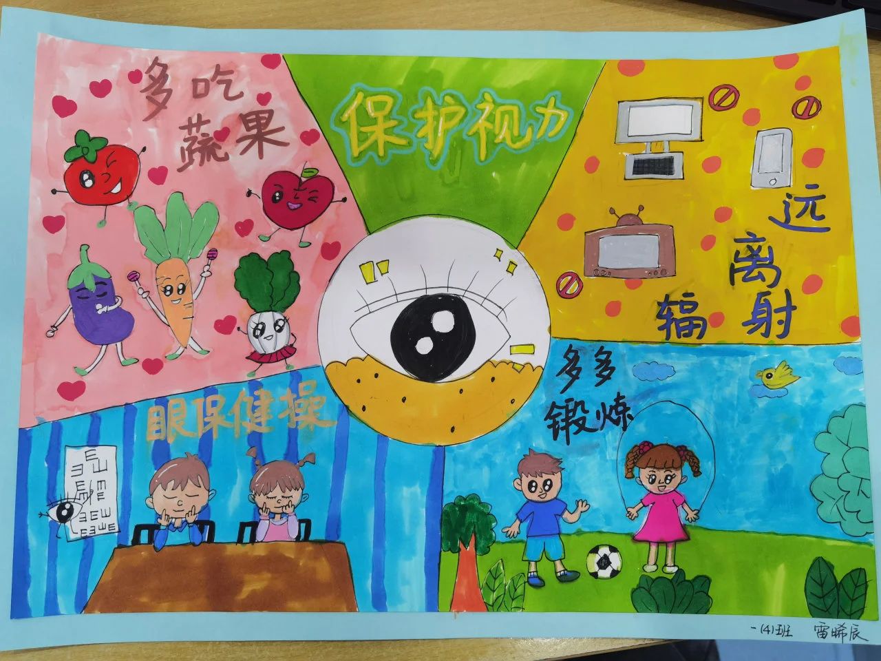 7张“爱眼护眼 保护视力”主题儿童绘画