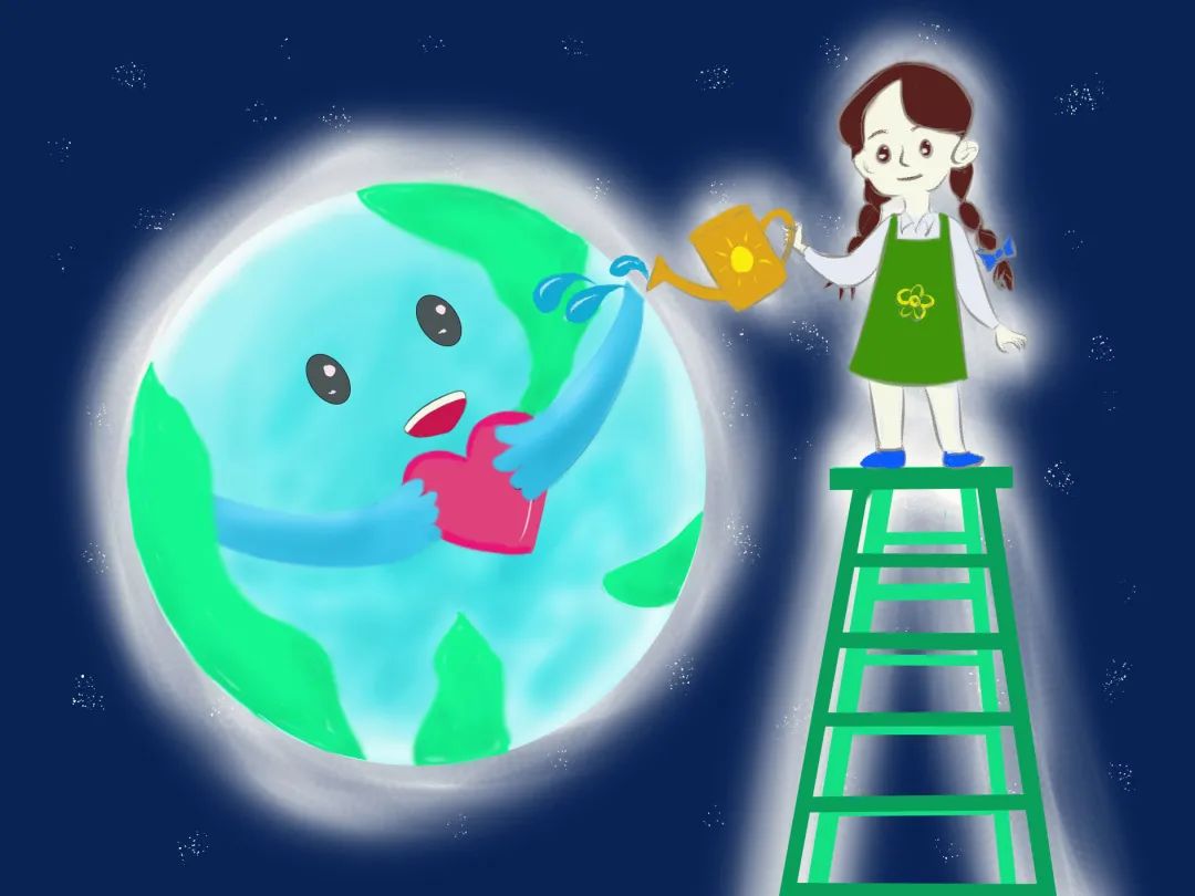 “保护地球 维护地球生命共同体”世界地球日儿童画5张