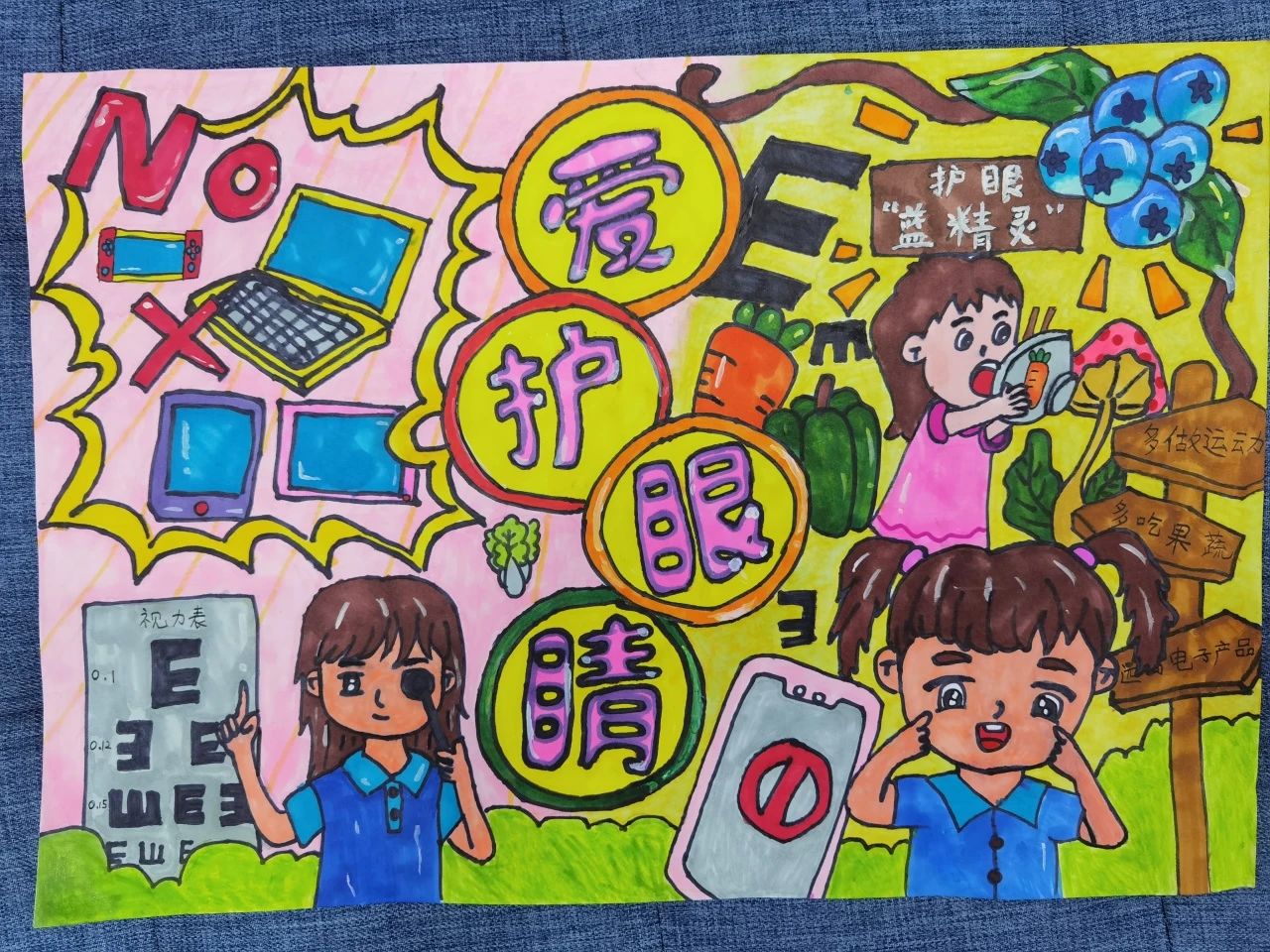 “爱眼护眼 保护视力”主题儿童绘画-第4张