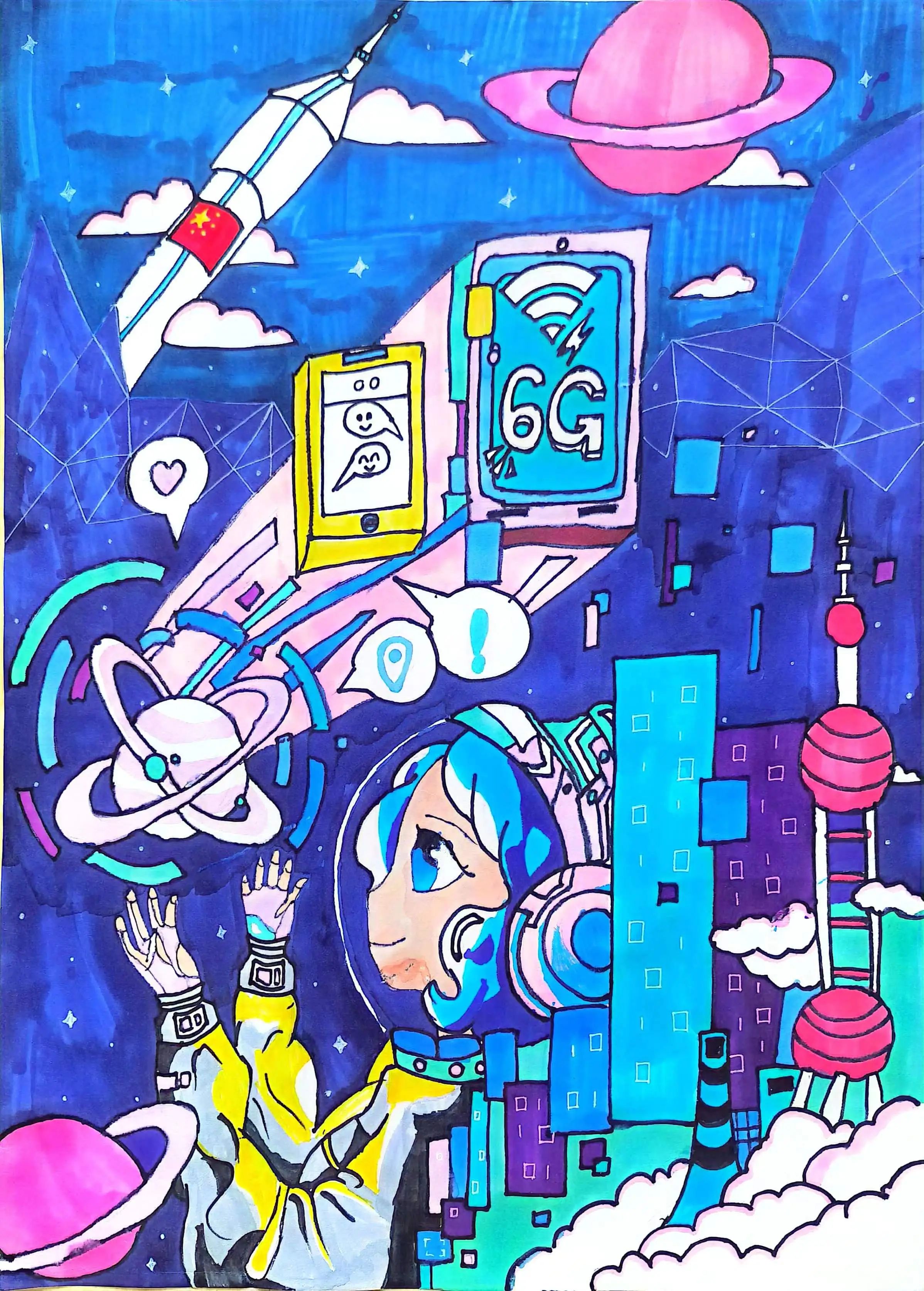 “科技兴国 未来已来”创意绘画精选-第7张