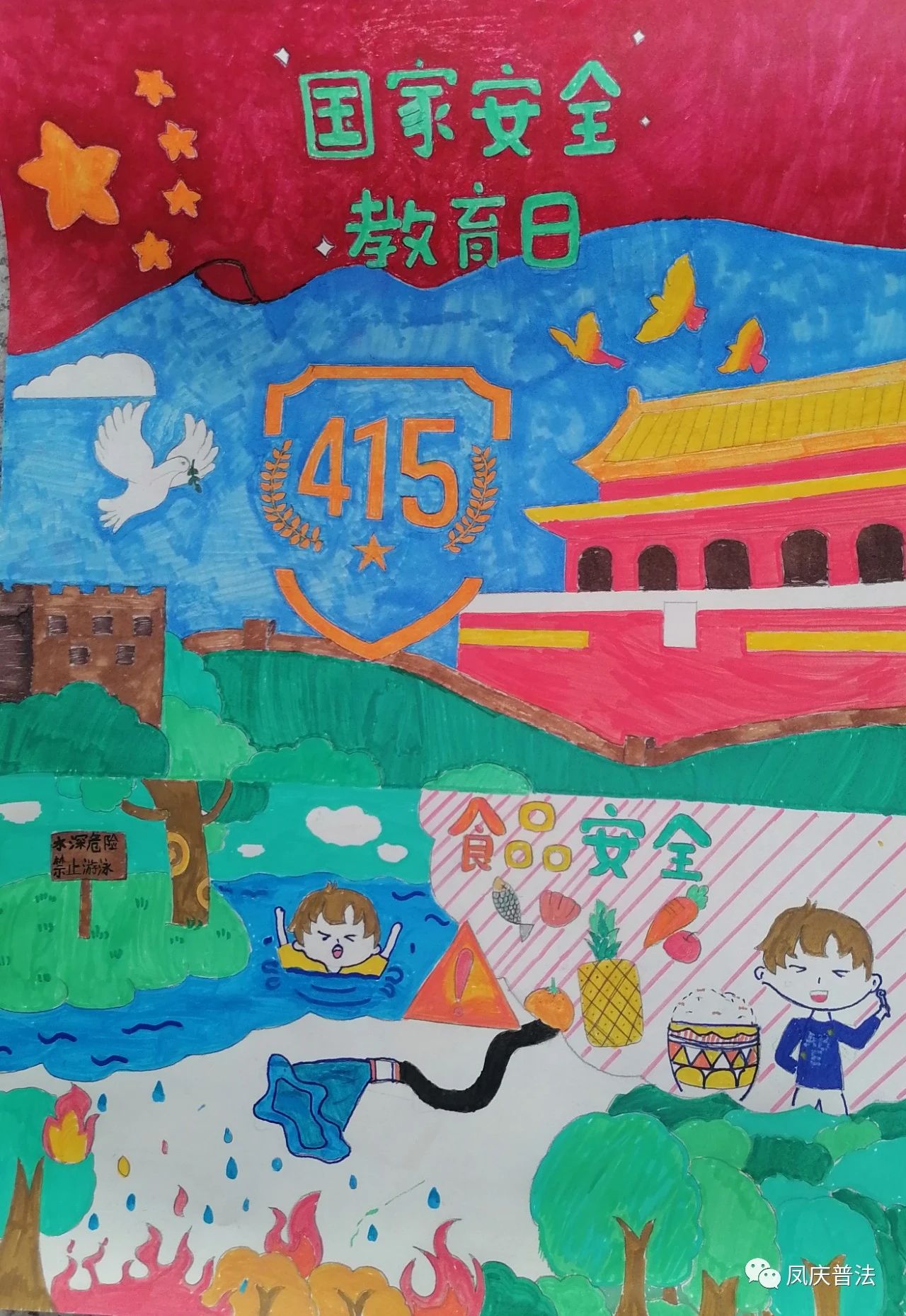 415国家安全日主题绘画《国家安全人人有责》