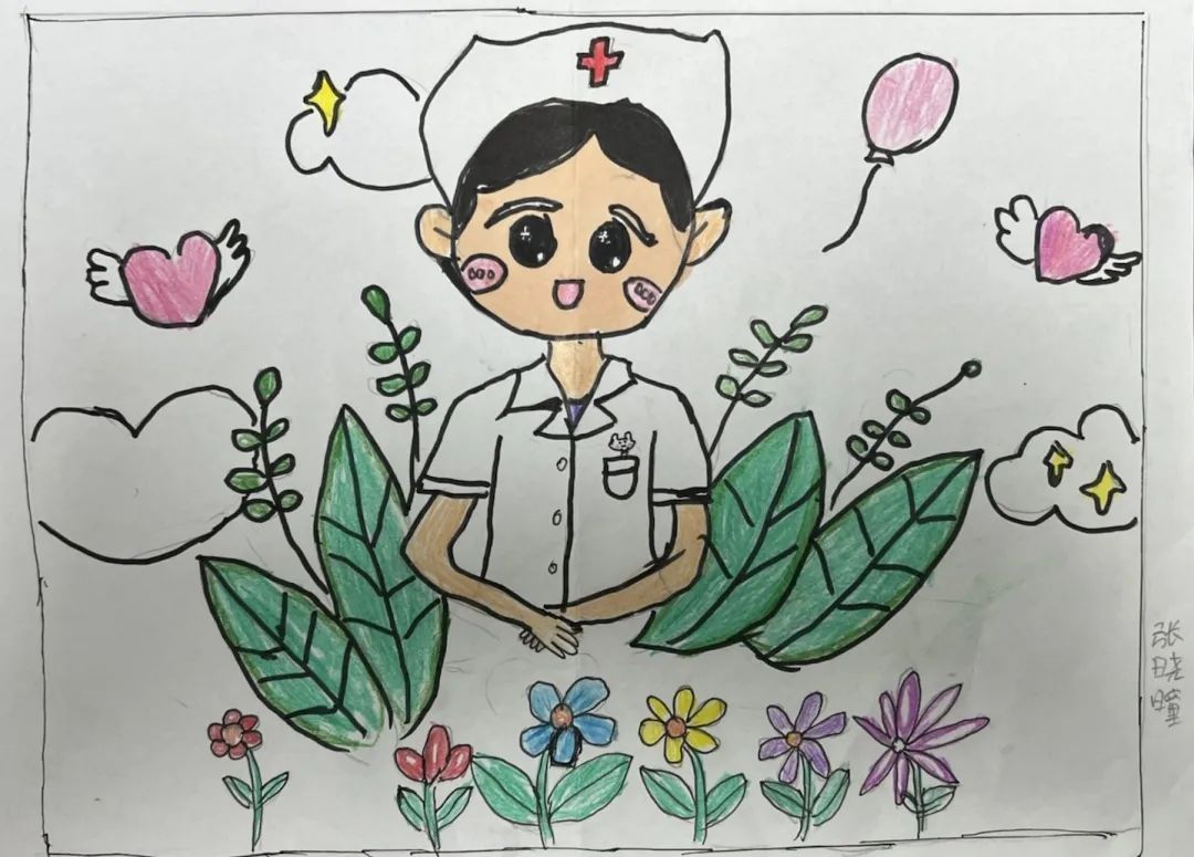 9张“是妈妈也是护士”国际护士节儿童画优秀作品