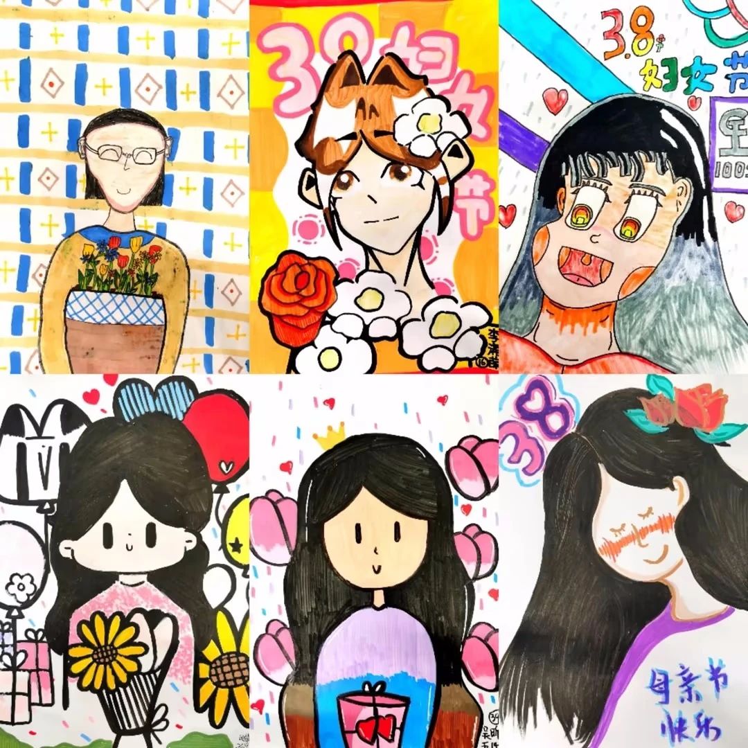 单好看的38妇女节儿童绘画作品-第4张