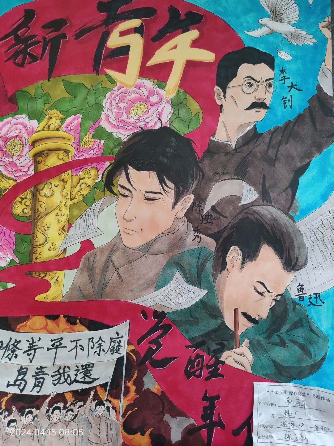 “青心向党 传承五四”青年节主题儿童绘画-第1张