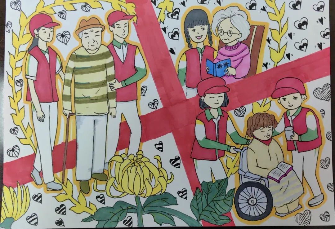“关爱生命 扶危济困”红十字一直在行动儿童画-第8张