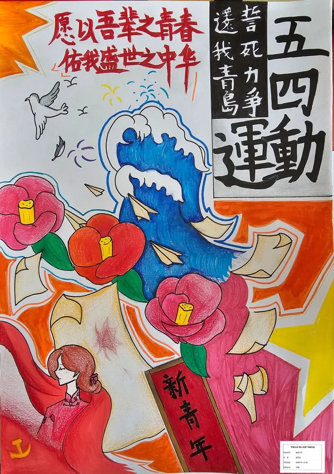 “青心向党 传承五四”青年节主题儿童绘画-第12张