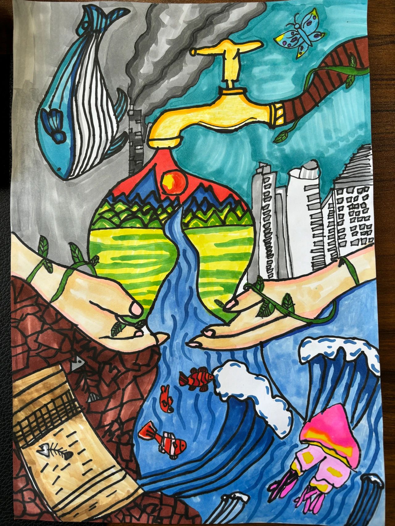 8张《珍惜水资源》中国水周主题优秀绘画 8张《珍惜水资源》中国水周主题优秀绘画