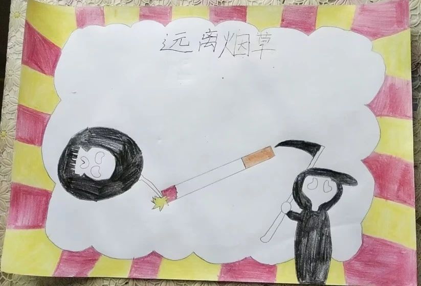 简单易画的世界无烟日儿童画-第4张
