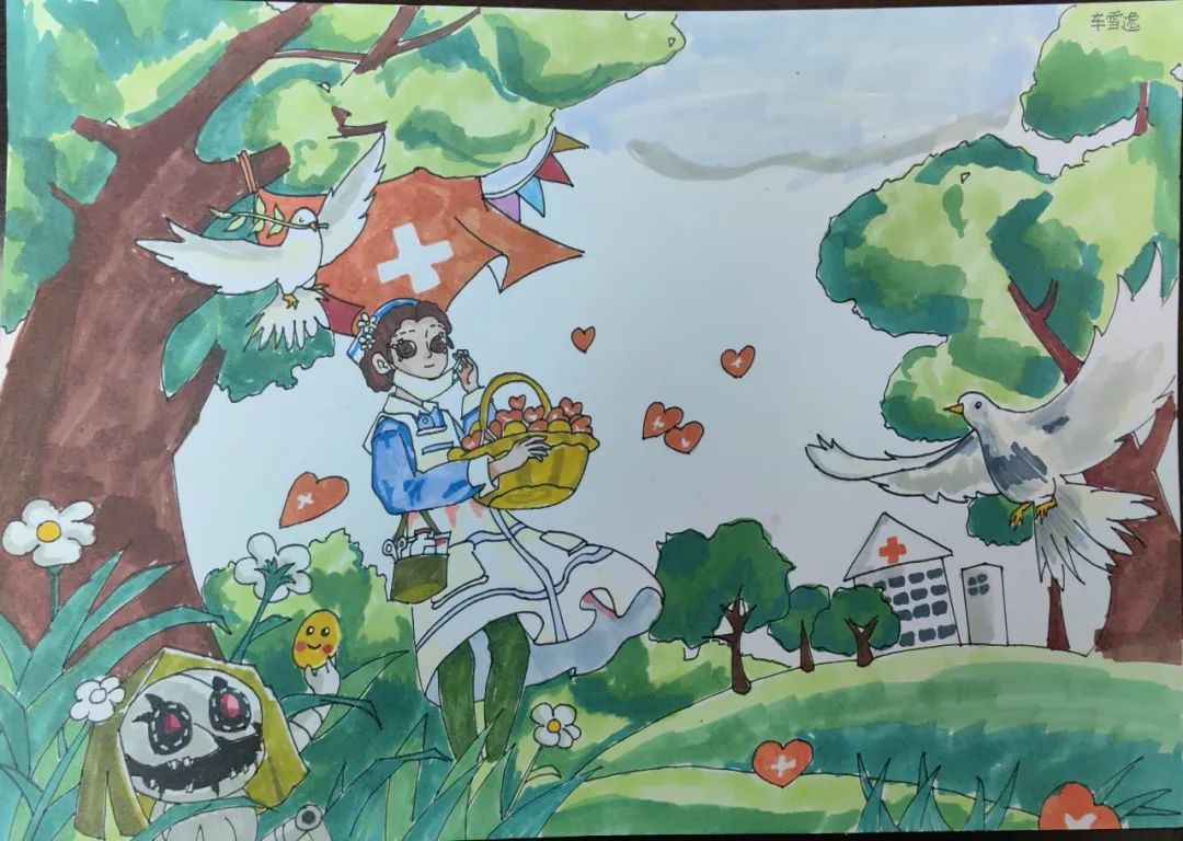 “关爱生命 扶危济困”红十字一直在行动儿童画-第2张