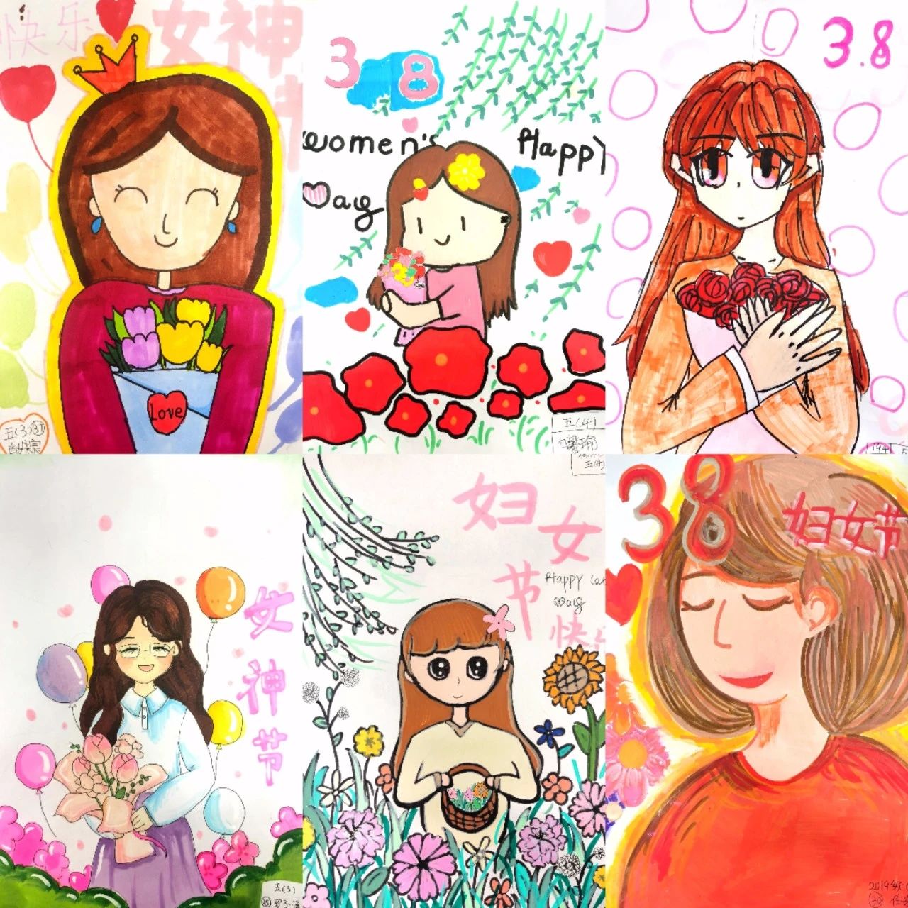 单好看的38妇女节儿童绘画作品-第3张
