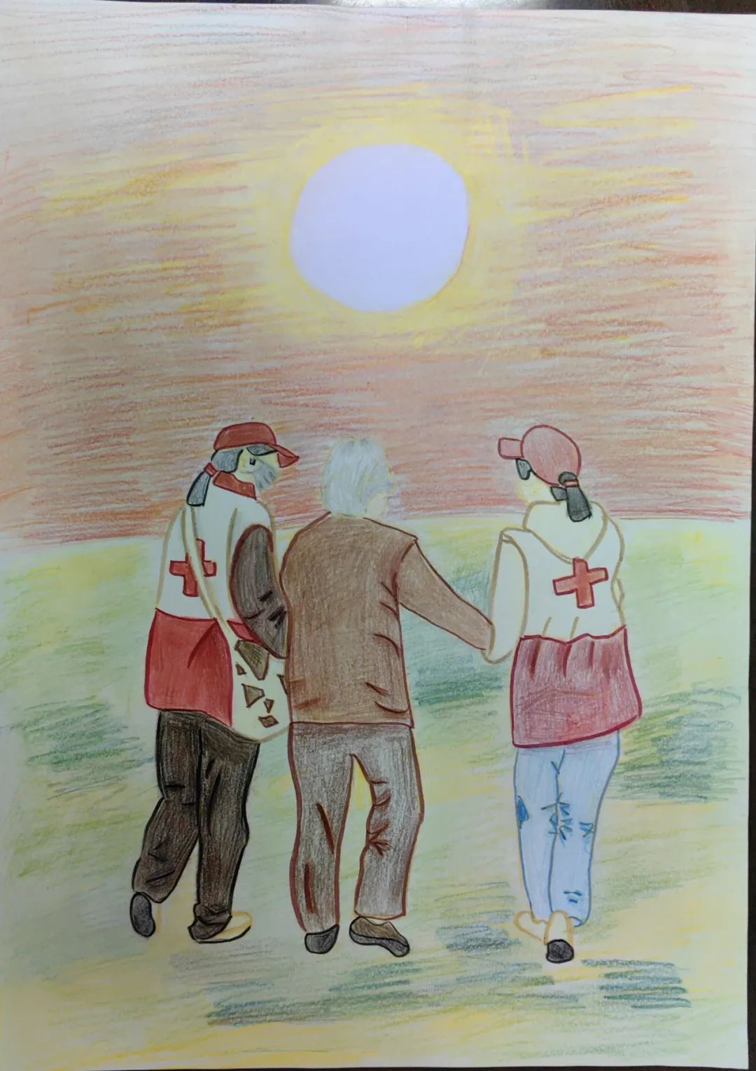 “关爱生命 扶危济困”红十字一直在行动儿童画-第7张