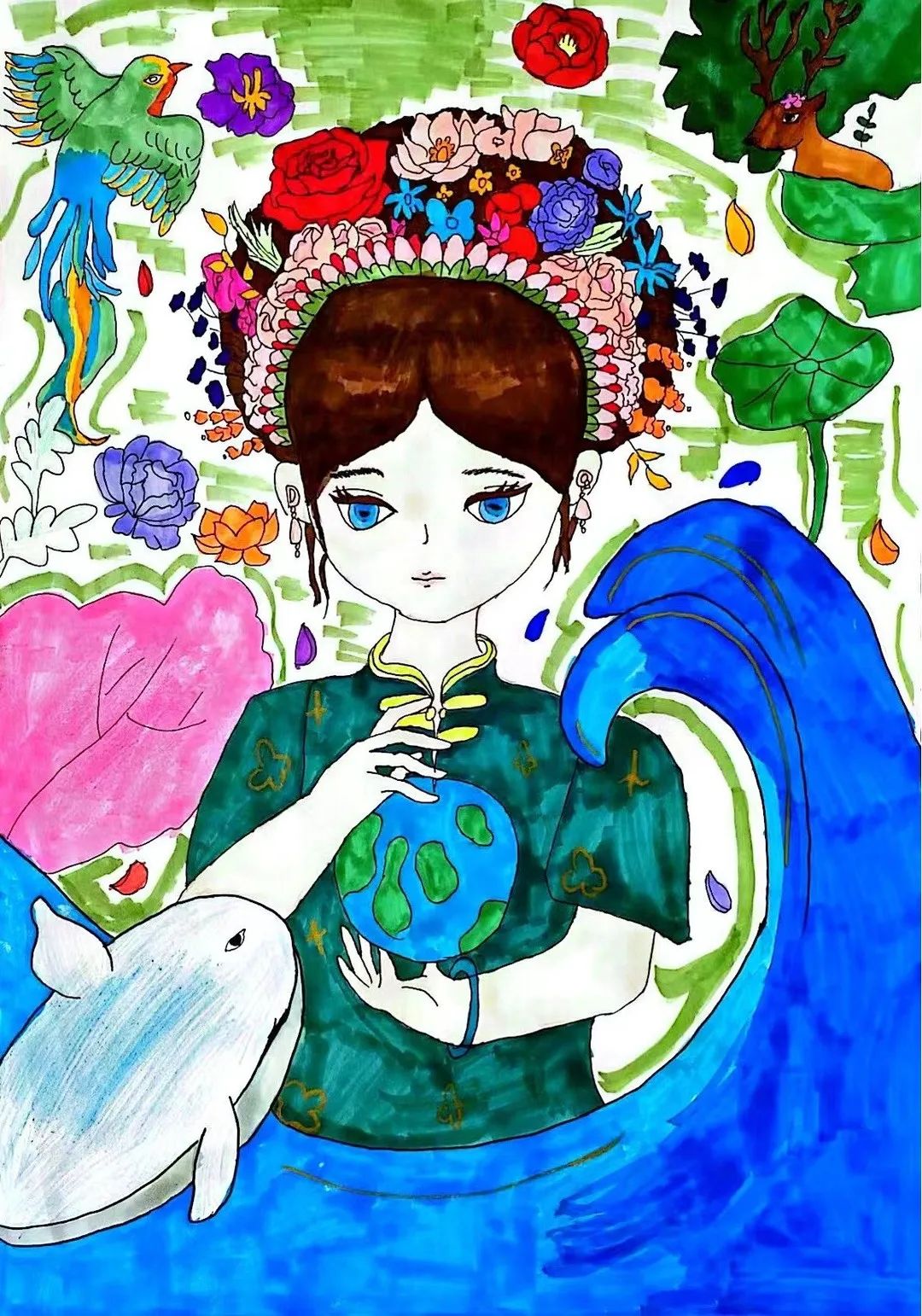 “爱护地球 争做环保小卫士”绘画作品-第6张