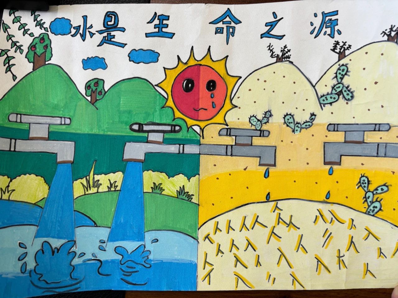 《珍惜水资源》中国水周主题优秀绘画-第7张
