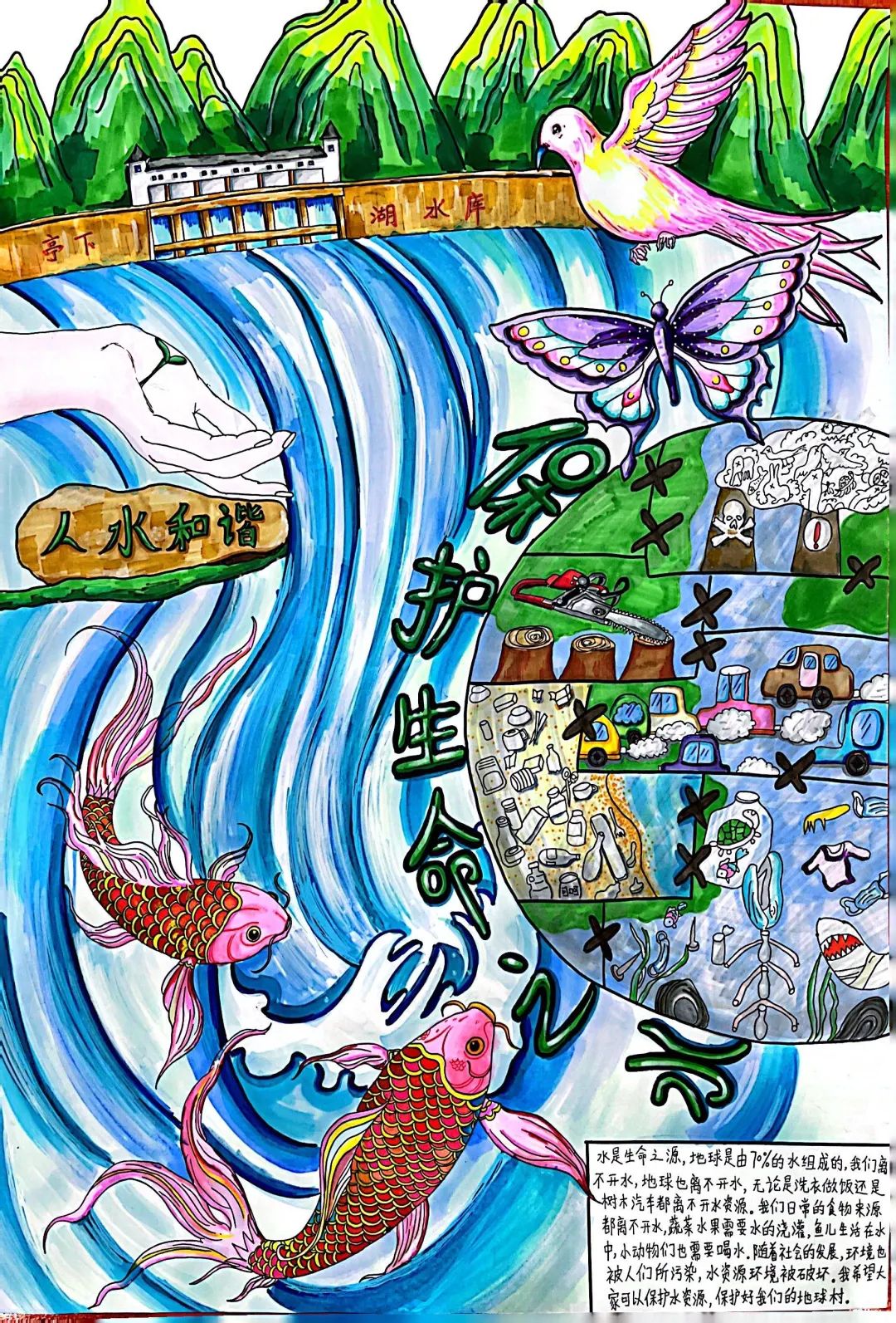世界水日中国水周主题绘画作品-第5张