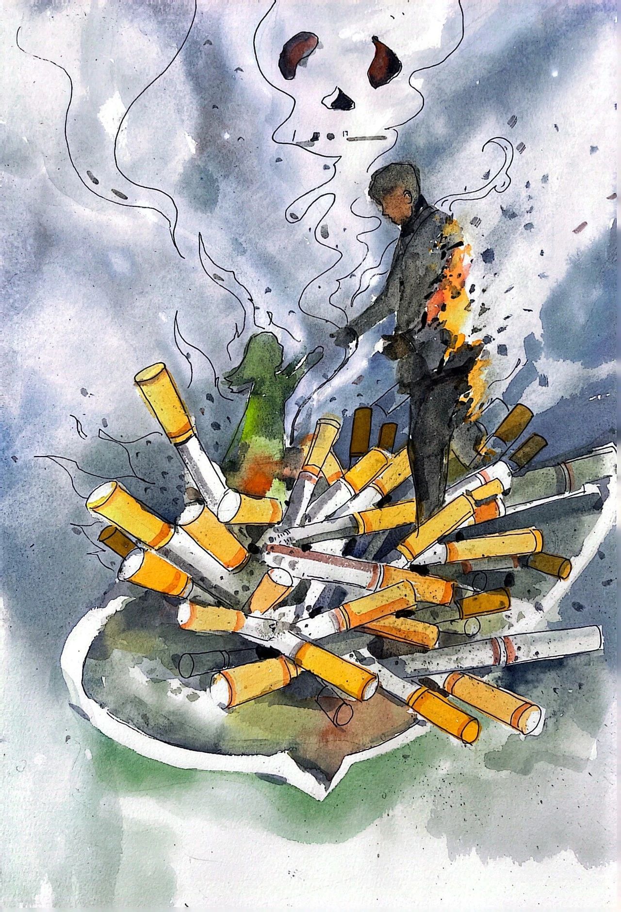 颇具创意的禁烟控烟儿童画画作品-第7张