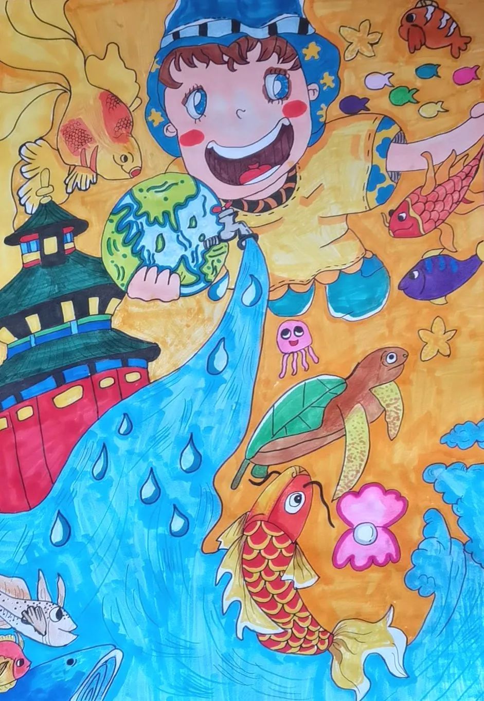“珍惜水资源”主题创意大赛绘画一等奖作品-第3张