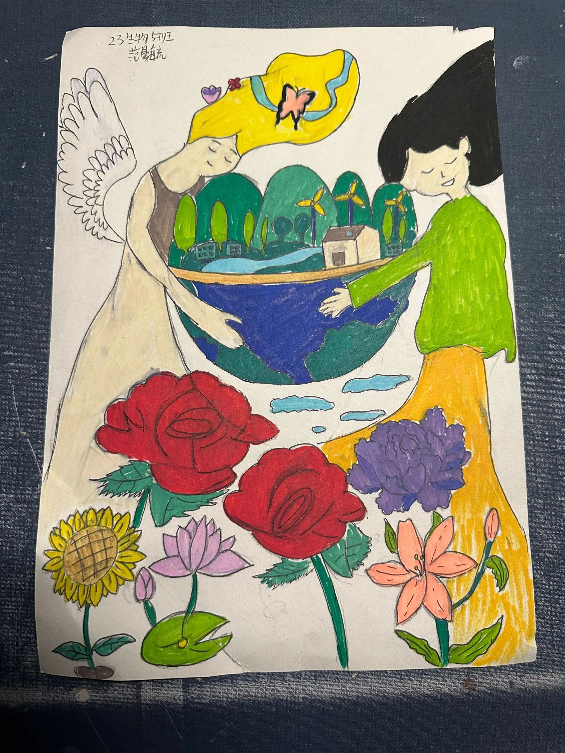 世界地球日画画作品《守护》-第4张