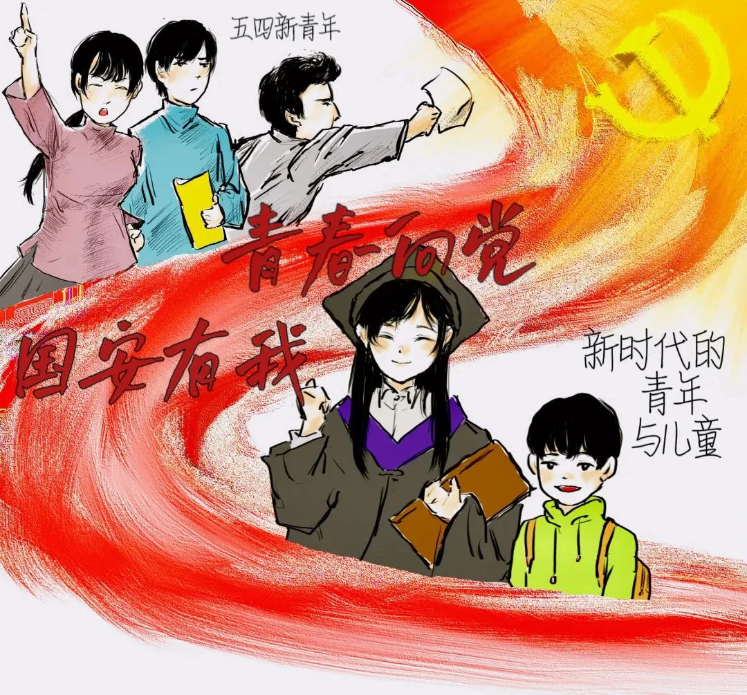 《青春向党 国安有我》儿童画精选作-第2张