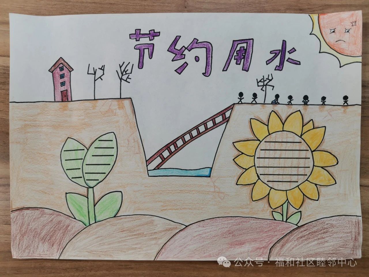 珍惜水资源 节约用水主题绘画作品-第6张