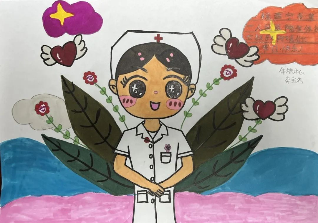 “是妈妈也是护士”国际护士节儿童画优秀作品-第7张