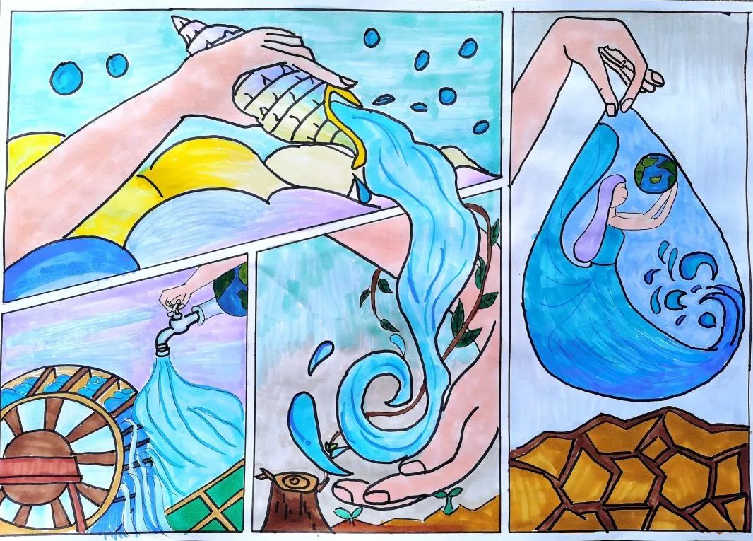 “珍惜水资源”主题创意大赛绘画一等奖作品-第5张