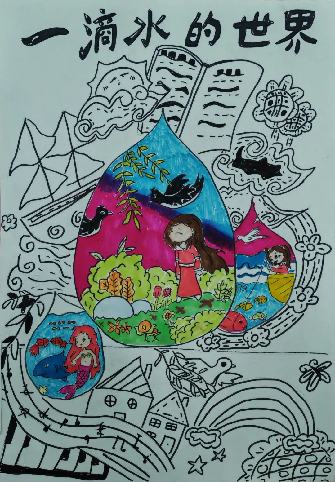 8张《一滴水的世界》创意绘画 8张《一滴水的世界》创意绘画