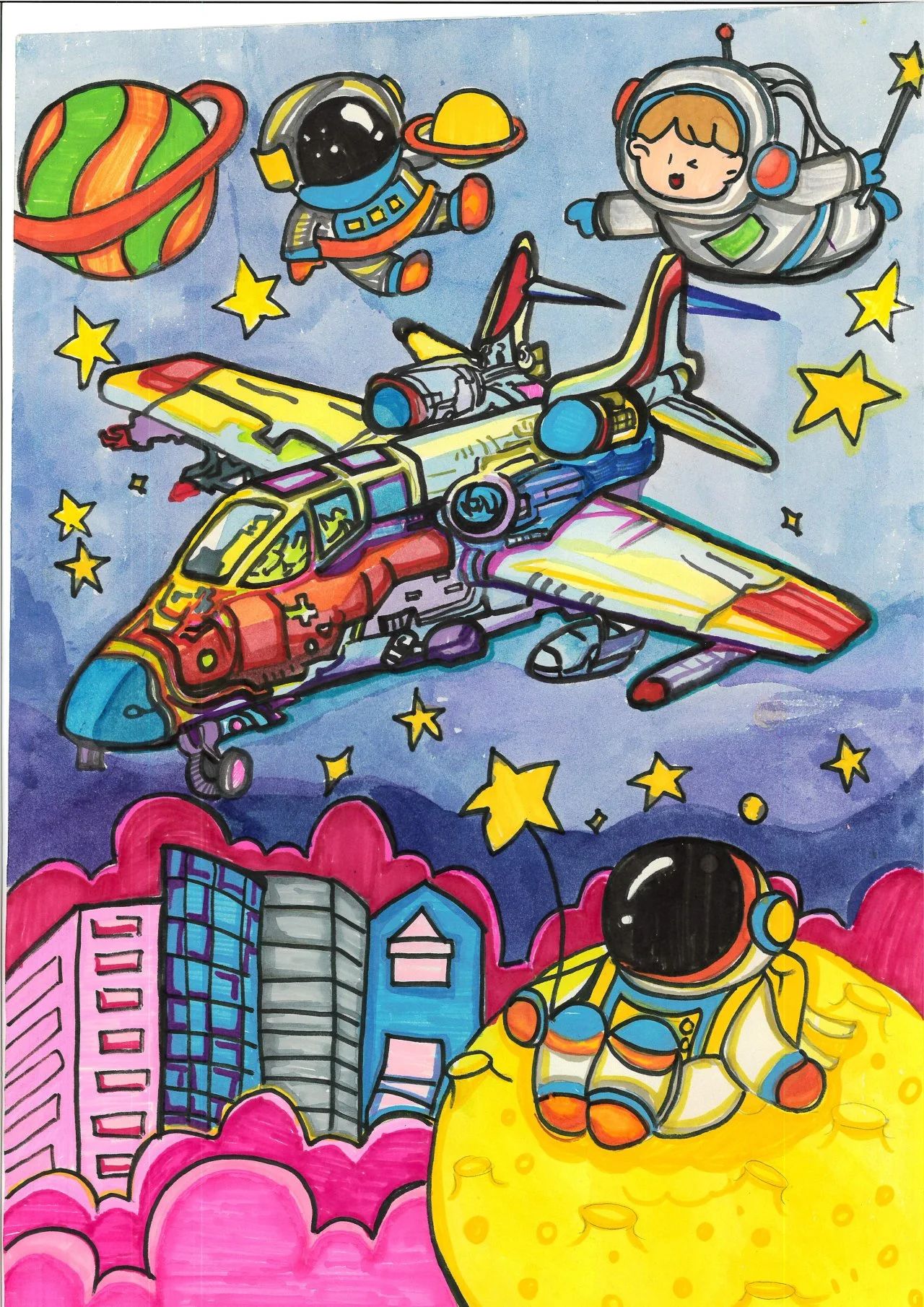 “‘育’见兴科普 放飞航空梦”主题绘画参赛作品（7张）