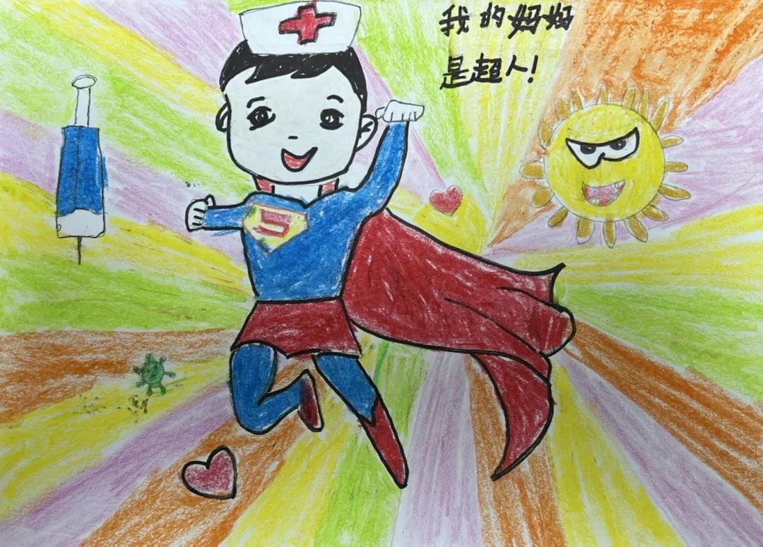 “是妈妈也是护士”国际护士节儿童画优秀作品-第1张