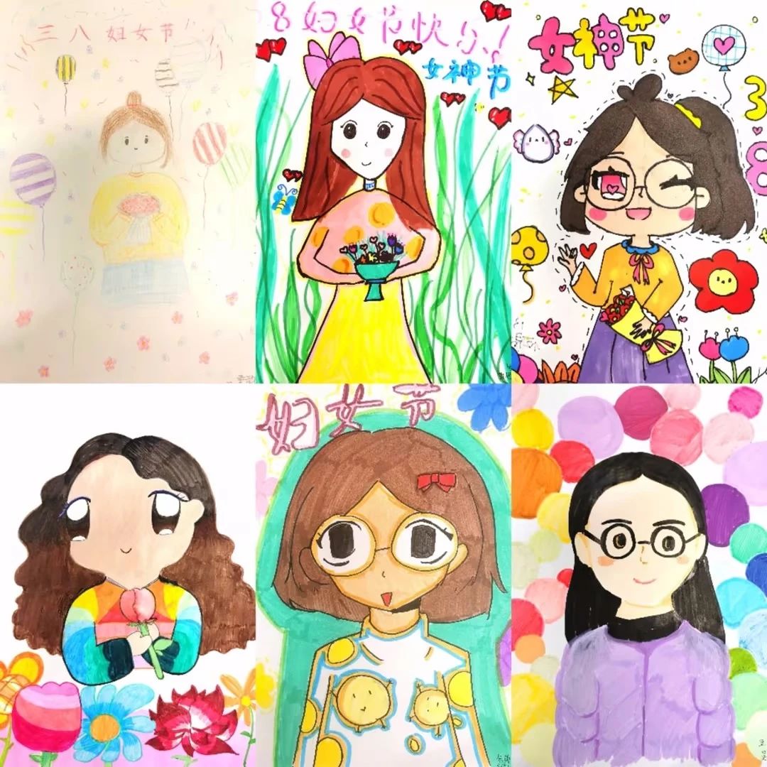单好看的38妇女节儿童绘画作品-第6张