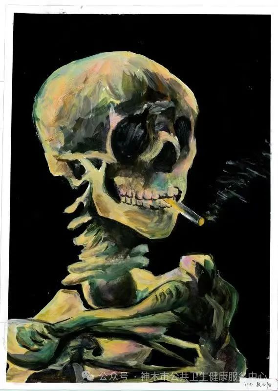 “戒烟 爱自己护家人”世界无烟日儿童画-第4张