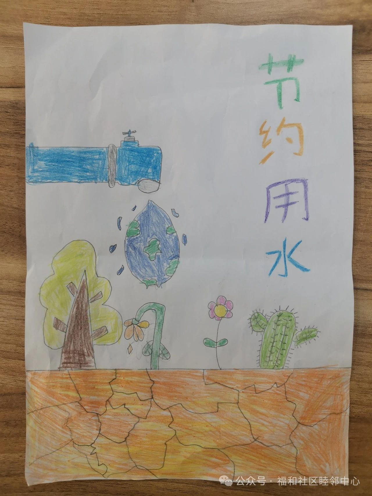 珍惜水资源 节约用水主题绘画作品-第5张