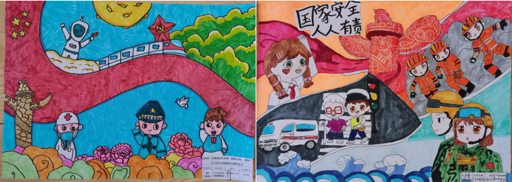 “维护国家安全 共建平安家园”儿童画作品-第2张