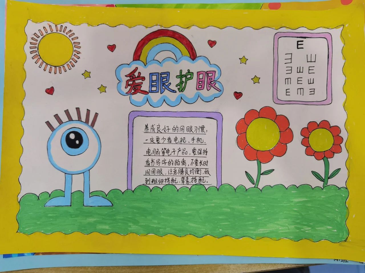简单又好看的爱眼日绘画作品-第1张