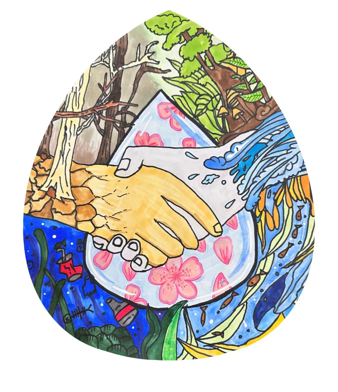 节约用水创意儿童画