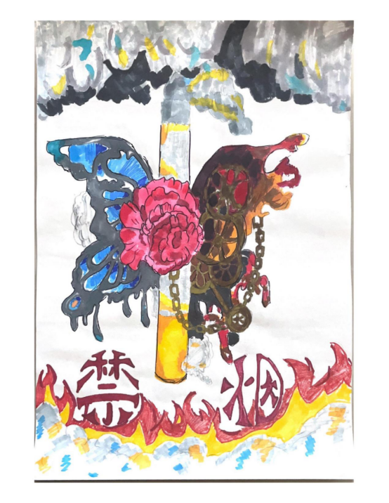 “禁止吸烟 靠近文明”禁烟主题绘画