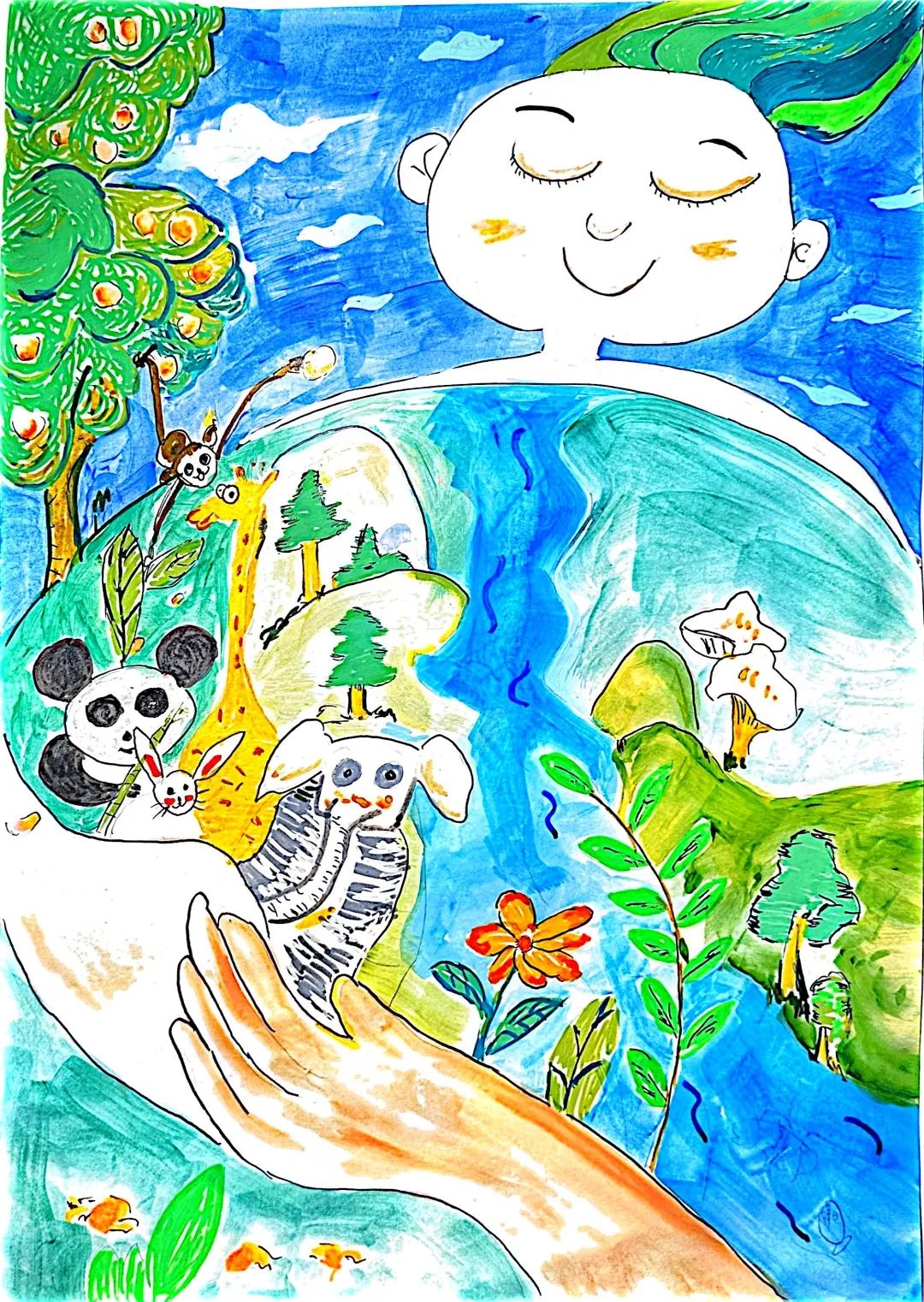 地球日环保主题保护海洋生态环境绘画-第3张