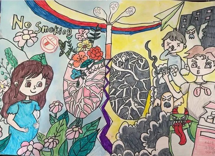 “绘少年力量 画无烟未来”青少年控烟主题儿童画-第5张
