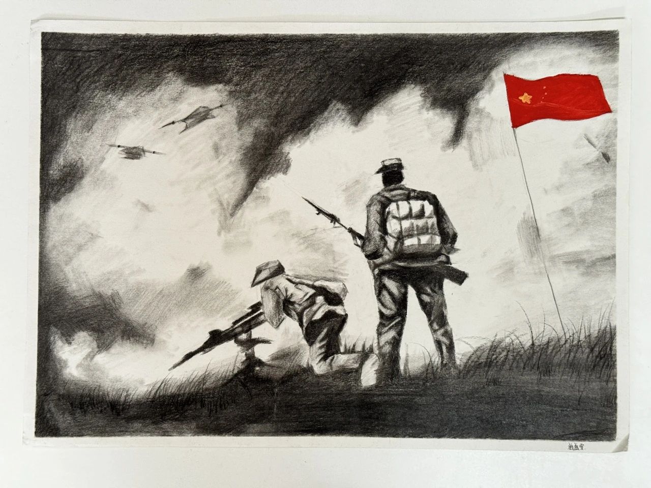 “愿以吾辈之青春 复兴伟大之中华”绘画作品-第3张