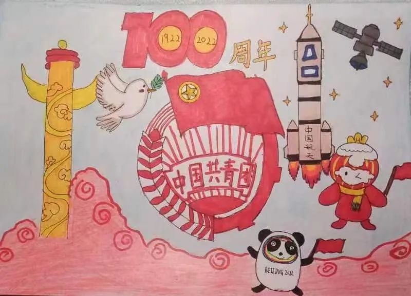 8张“建团百年 请党放心 强国有我”优秀儿童画