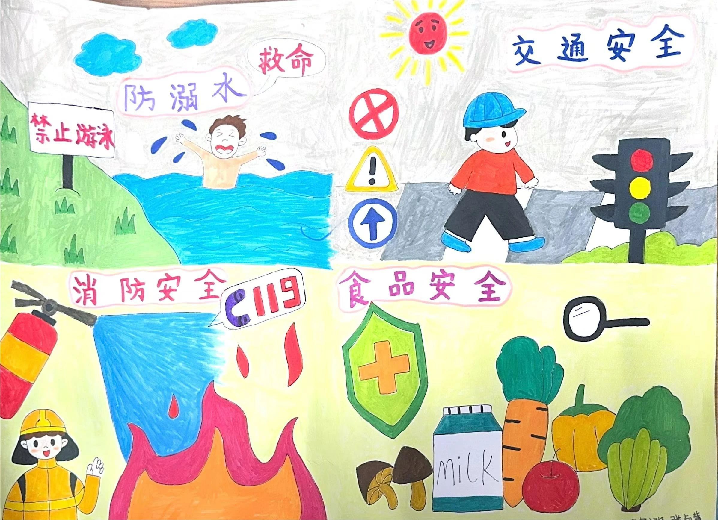 小学生文明交通绘画作品展示-第1张